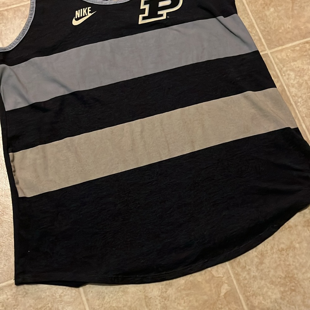 Nike striped NCAA Purdue Boilermakers cotton tank top - Picture 2 of 7
